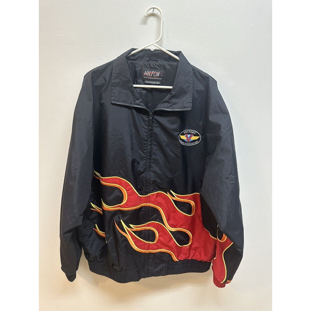 Vintage Victory Motorcycle Flame Windbreaker | Size XL | Excellent Condition